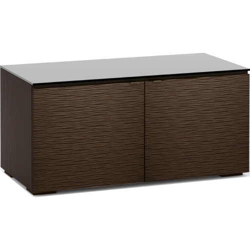 Berlin 221 44" TV Cabinet in Textured Wenge with Black Glass Top